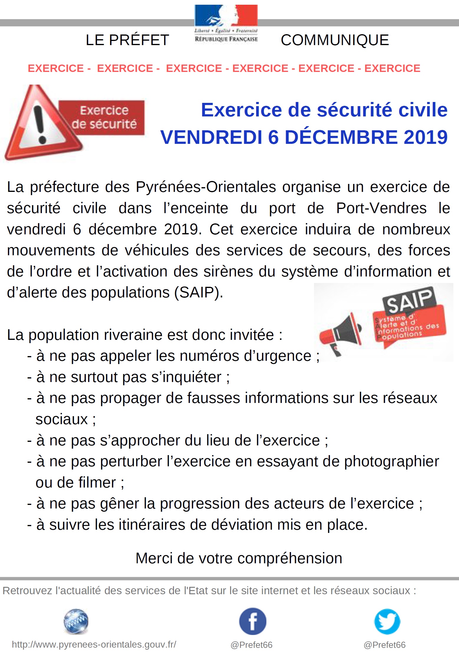 2019 affiche exercice de sécurité