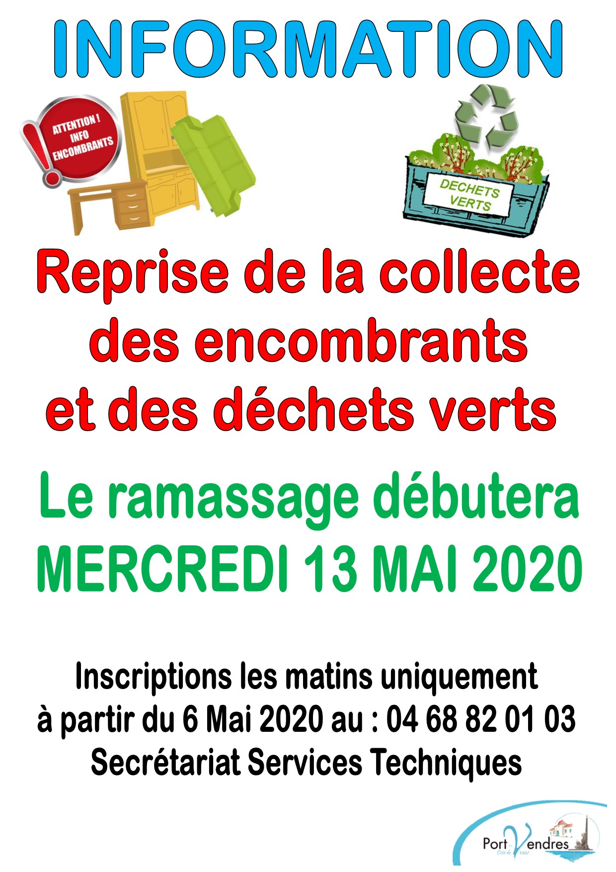 covid 19 Encombrants et déchets verts