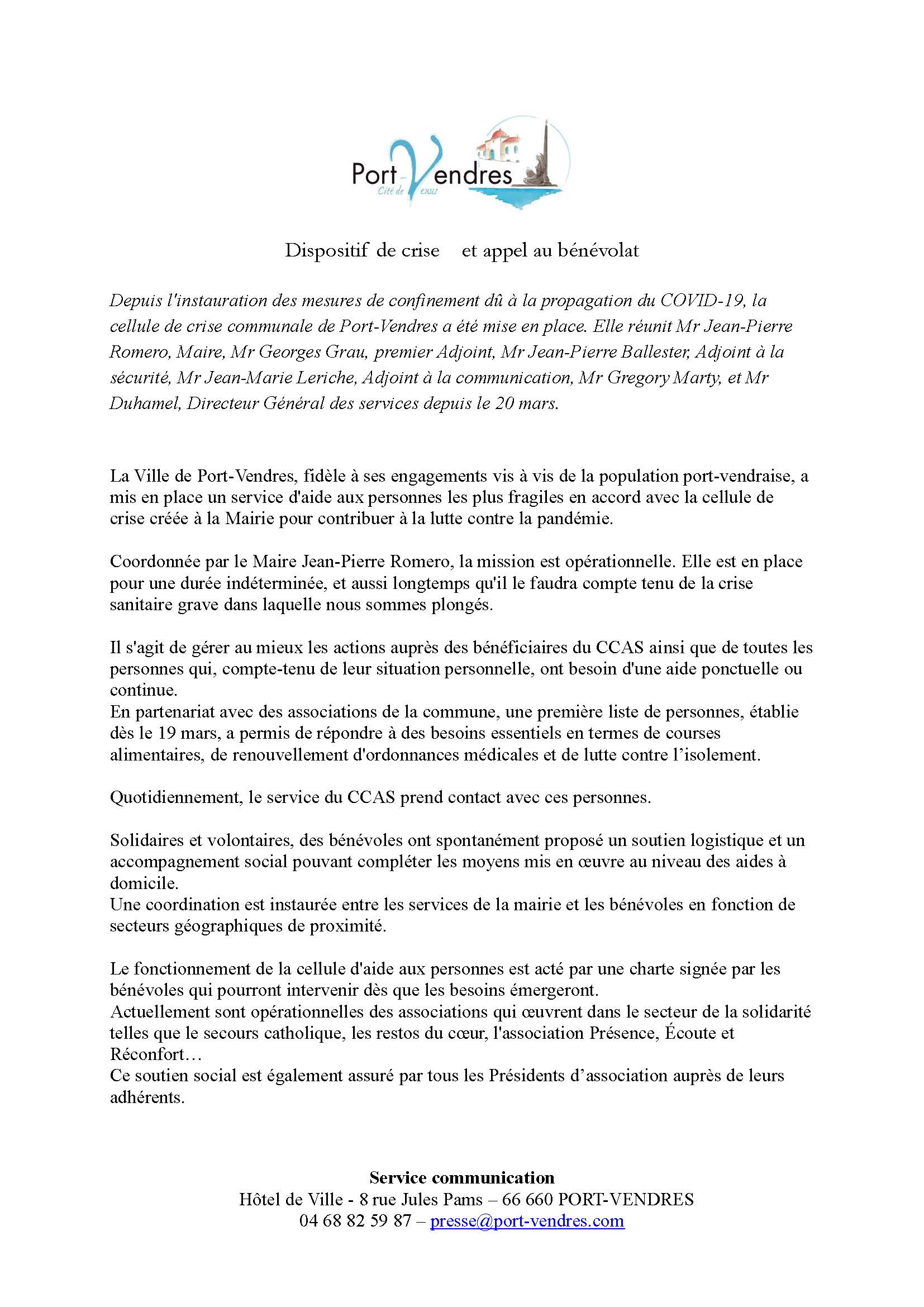 Covid 19 Cellule De Crise Aide A La Personne Et Benevolat